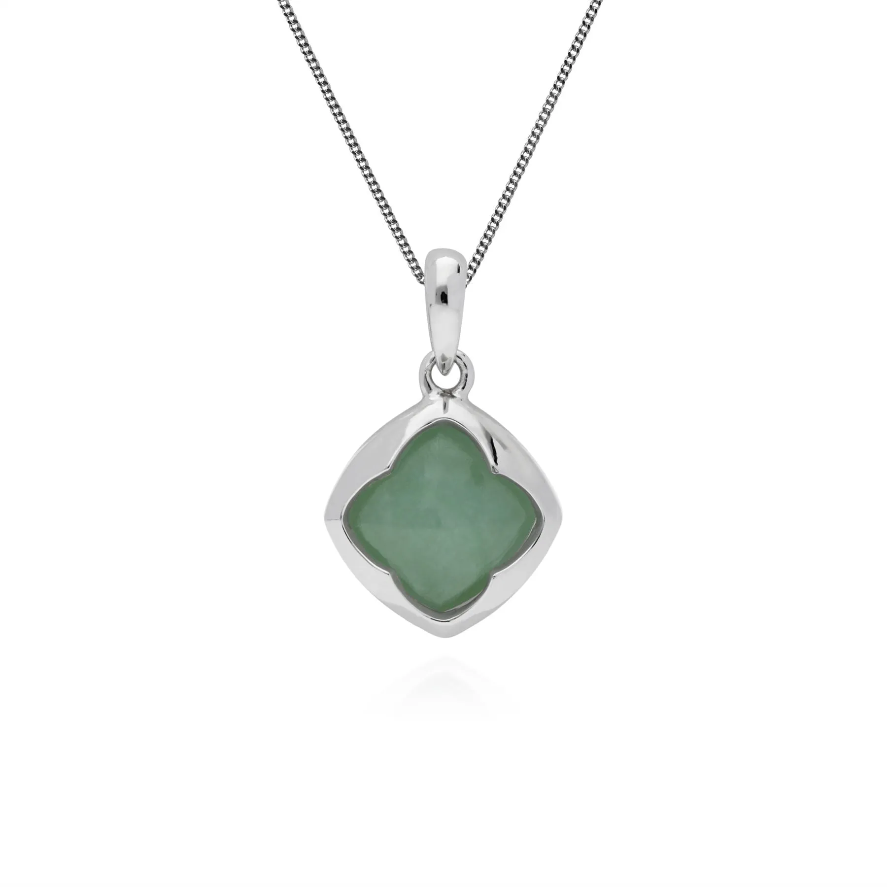 Jade Anhänger, Sterlingsilber Kissen Zuckerleib Jade Anhänger auf 45cm Kette