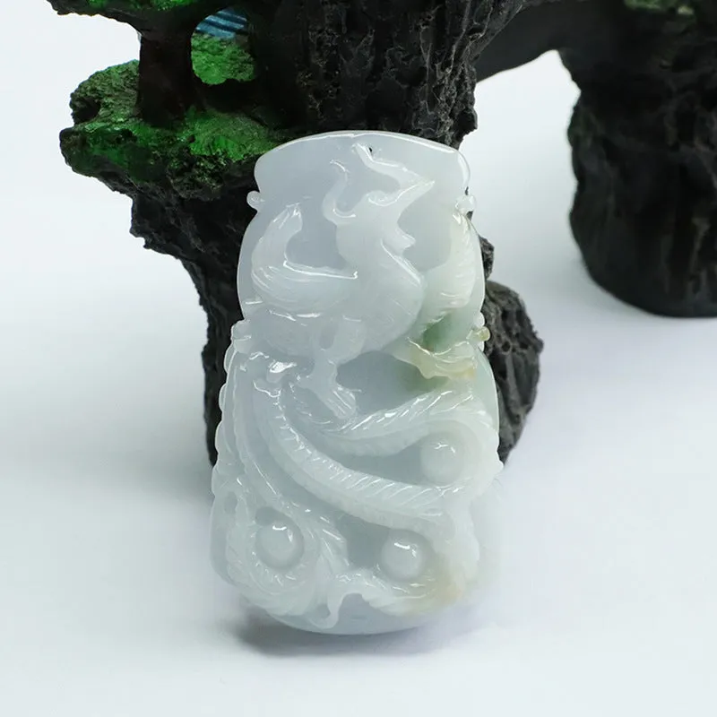 Jade Dragon and Phoenix Pendant - Fortune's Favor Collection