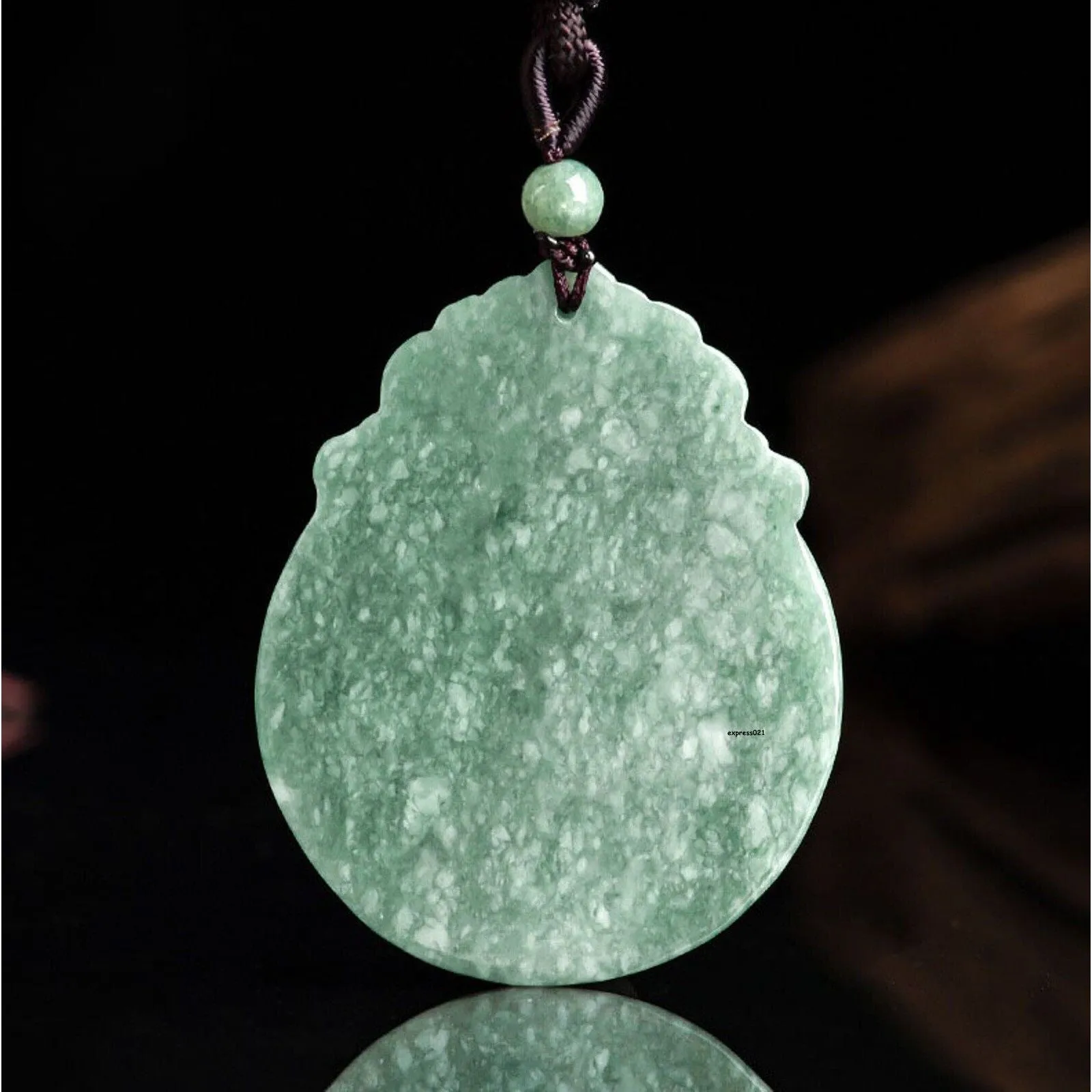 Jade Dragon Chasing the Flaming Pearl Pendant Necklace