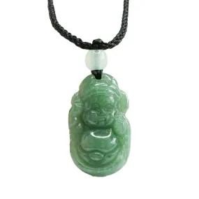 Jade Little God of Wealth Pendant with Sterling Silver Material