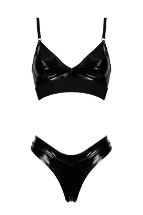 Jade Vegan Leather Lingerie Set