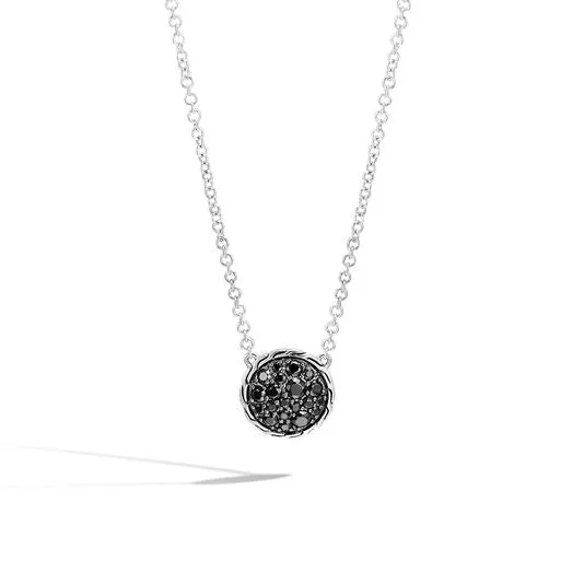 John Hardy Classic Chain Sterling Silver Pendant in Black Sapphire