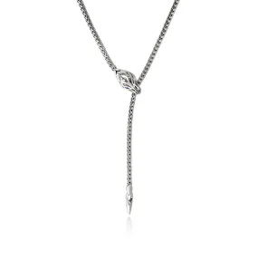 JOHN HARDY LONG STERLING SILVER SAPPHIRE EYE NAGA LARIAT NECKLACE