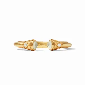 Julie Vos | Cannes Demi Cuff Bracelet with Iridescent Clear Crystals in Gold