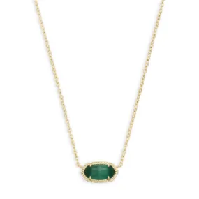 Kendra Scott Elisa Necklace Gold Emerald Cat's Eye