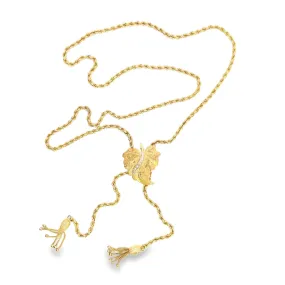 Kirkland Jewelry Estate | 14K Yellow Gold Leaf Tassel Necklace