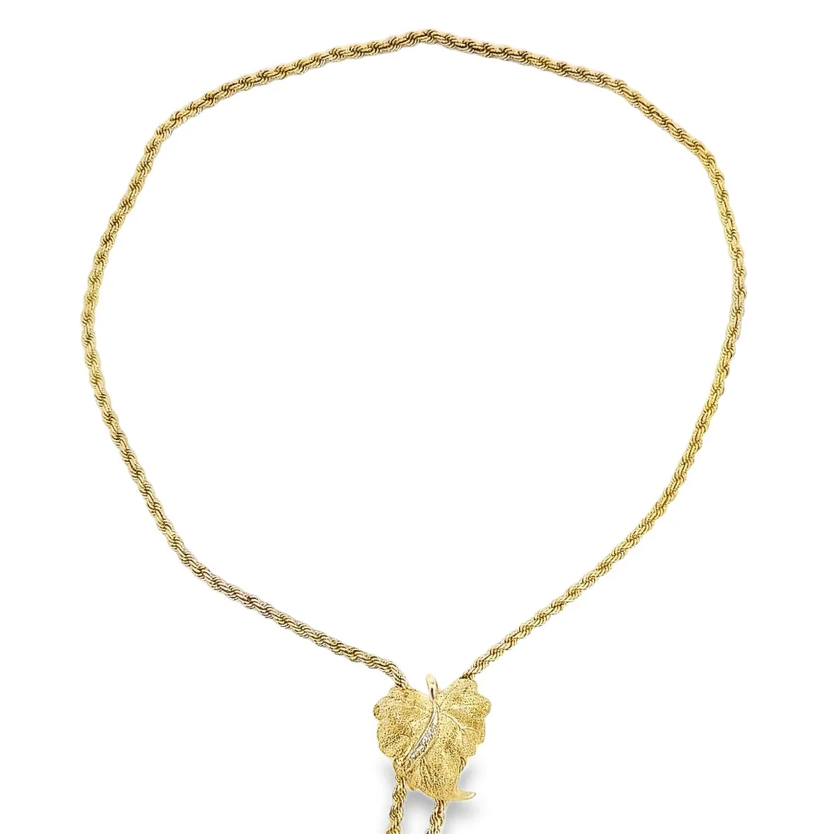 Kirkland Jewelry Estate | 14K Yellow Gold Leaf Tassel Necklace