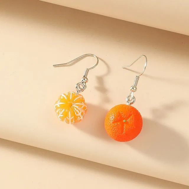 Korean Lovely Fruit Tea Cup Earrings Creative Funny Crystal Kiwi Tea Cup Cute Fun Earring Ear Jewelry personality Gift серьги