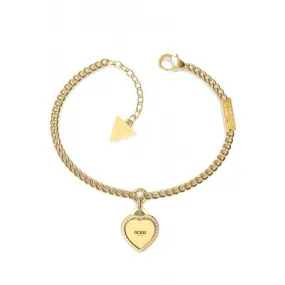 Ladies Gold Plated Heart Crystals Bracelet UBB01422YGL