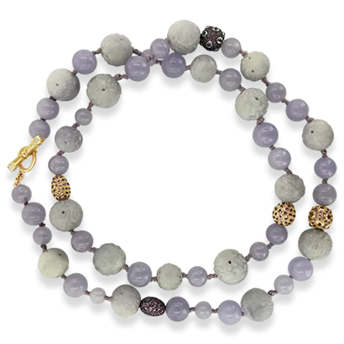 Lavender Jade Bead Necklace