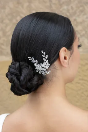 Leona - Swarovski Crystal Floral Bridal Hair Pin