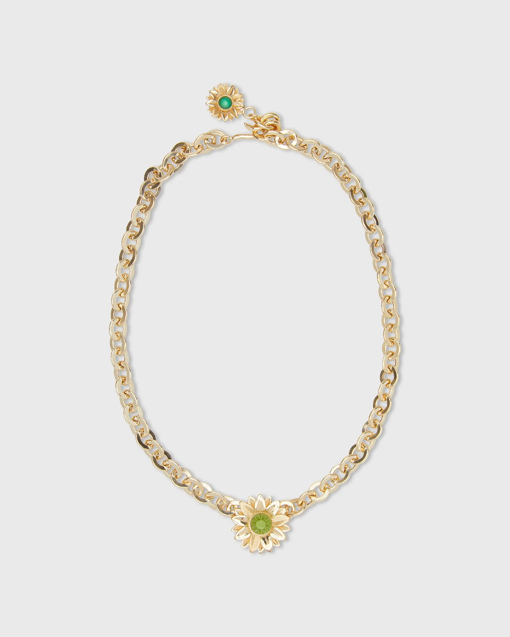 Limoncello Single Necklace in Gold/Jade