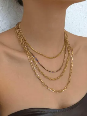 Link Multi Layer Necklace Set