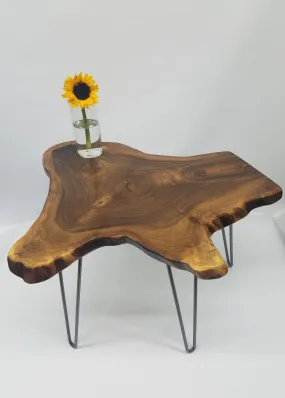 Live Edge Coffee Table- English Walnut- Tree Slice- Organic Shape- Natural Wood- Round Table- Mid Century- Modern- Rustic- Dark Wood- Cool