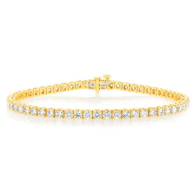 Luminesce Lab Grown 5 Carat Diamond Tennis Bracelet in 9ct Yellow Gold