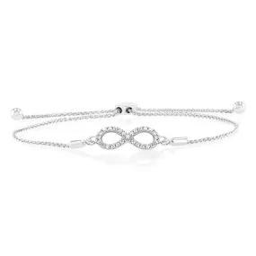 Luminesce Lab Grown Diamond Infinity Silver Bracelet