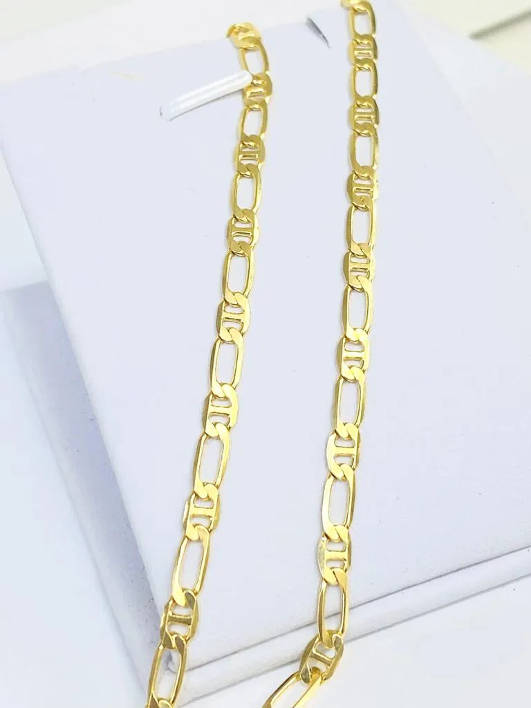 Mariner Figaro Chain Necklace for Womens Mens 24" 3.5mm in 14K Gold Filled Gifts Anchor Fashion