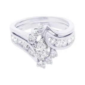 Marquise Diamond Ready For Love  Bridal Set 1ct