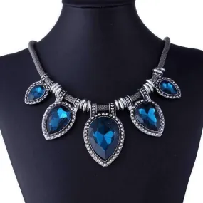 Midnight Dream Sapphire Blue Cocktail Necklace