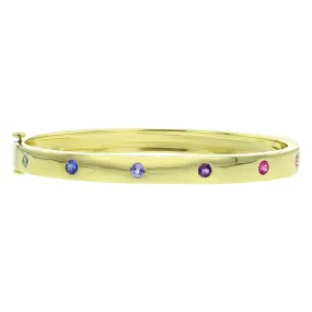 Moderne Deco Burnished Sapphire Bangle