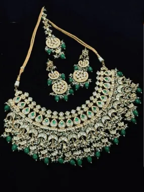 Multi Chand Broad Meena Necklace Set