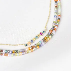 Multi-Coloured Sapphire Bar Necklace