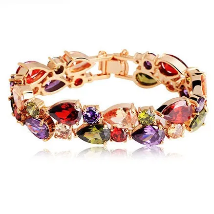 Multi-Gemstone Champagne Gold Bracelet