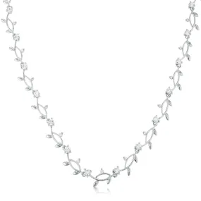 Nathana Romantic Vineyard Silver Necklace | 16in