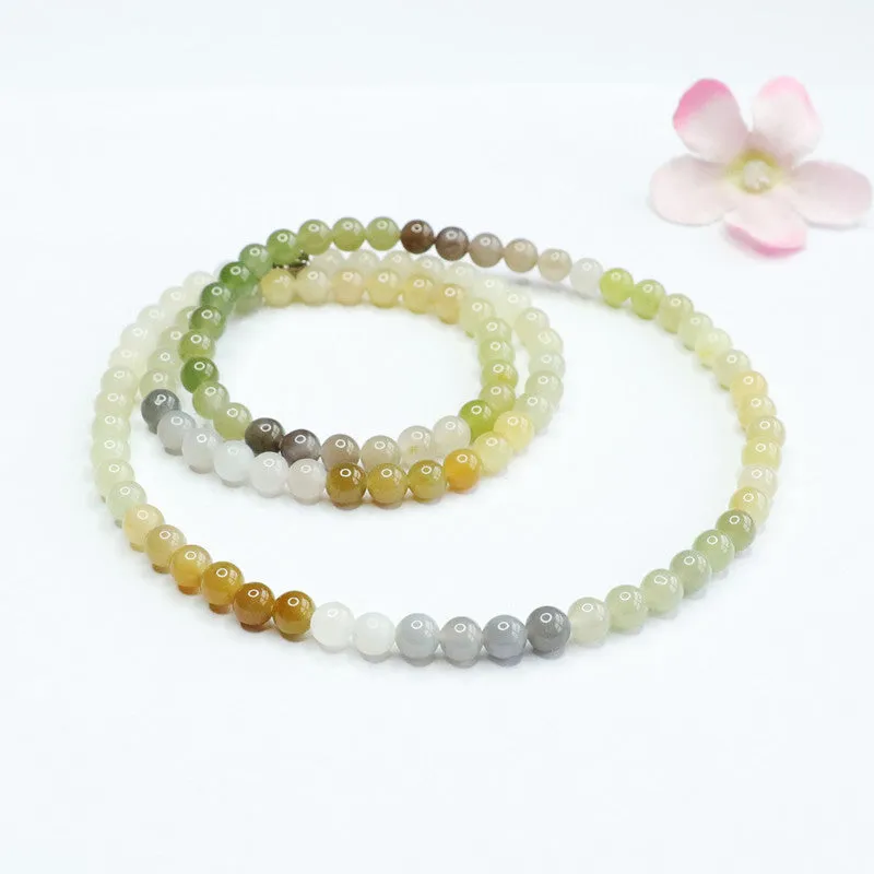 Natural Hotan Jade Colourful 108 Buddha Beads Necklace Beads Jade