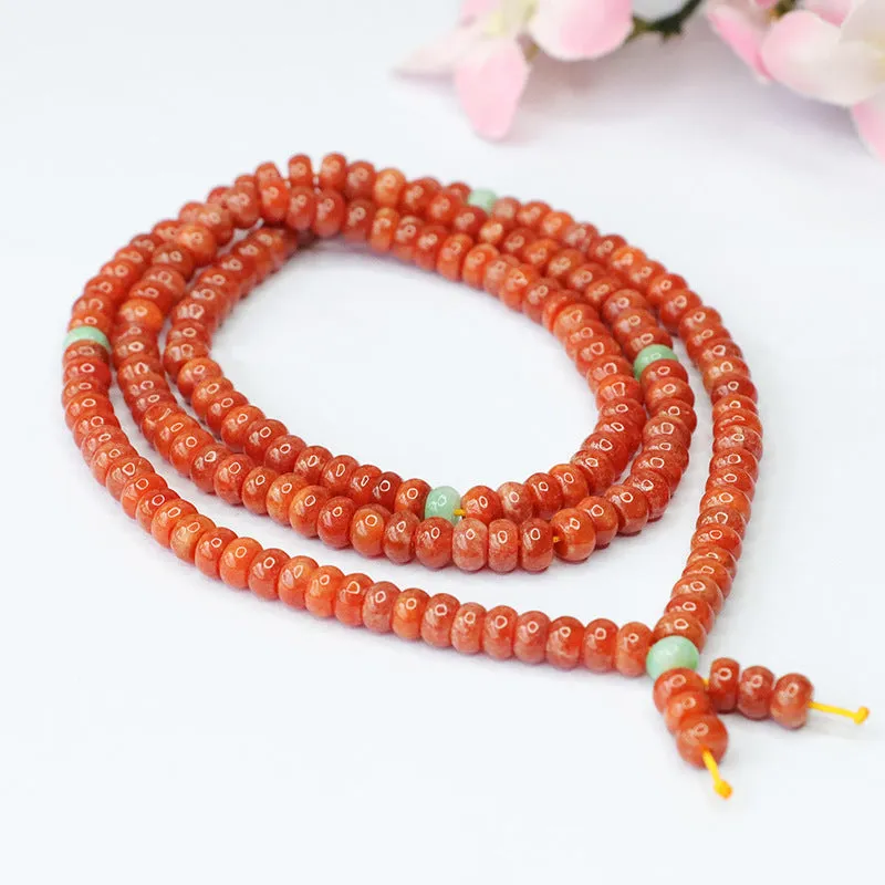 Natural Jade Necklace Red and Yellow Jade Abacus Beads Sweater Chain Jade