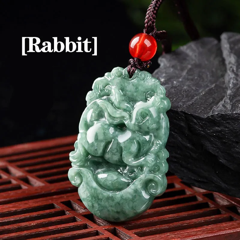 Natural Jadeite the twelve Jade zodiac necklace signs pendant fashion men's and women's accessories jade necklace