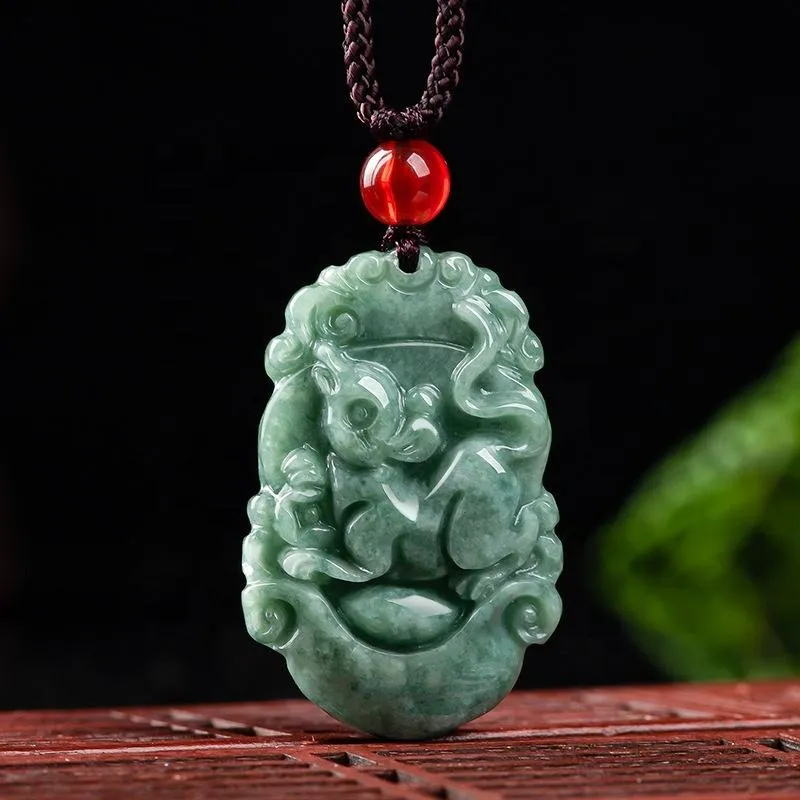 Natural Jadeite the twelve Jade zodiac necklace signs pendant fashion men's and women's accessories jade necklace