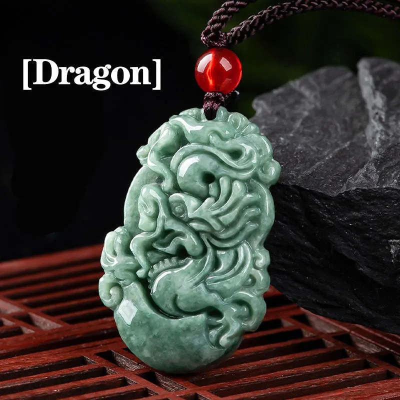 Natural Jadeite the twelve Jade zodiac necklace signs pendant fashion men's and women's accessories jade necklace