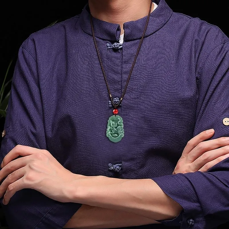 Natural Jadeite the twelve Jade zodiac necklace signs pendant fashion men's and women's accessories jade necklace