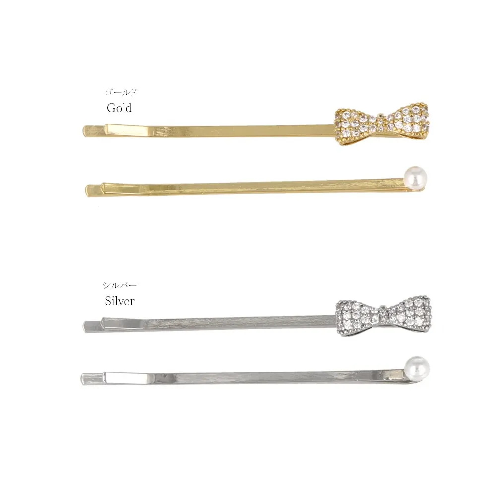 Pave Bow Hairpin Set