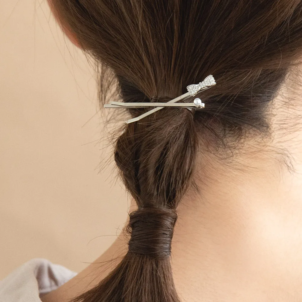 Pave Bow Hairpin Set