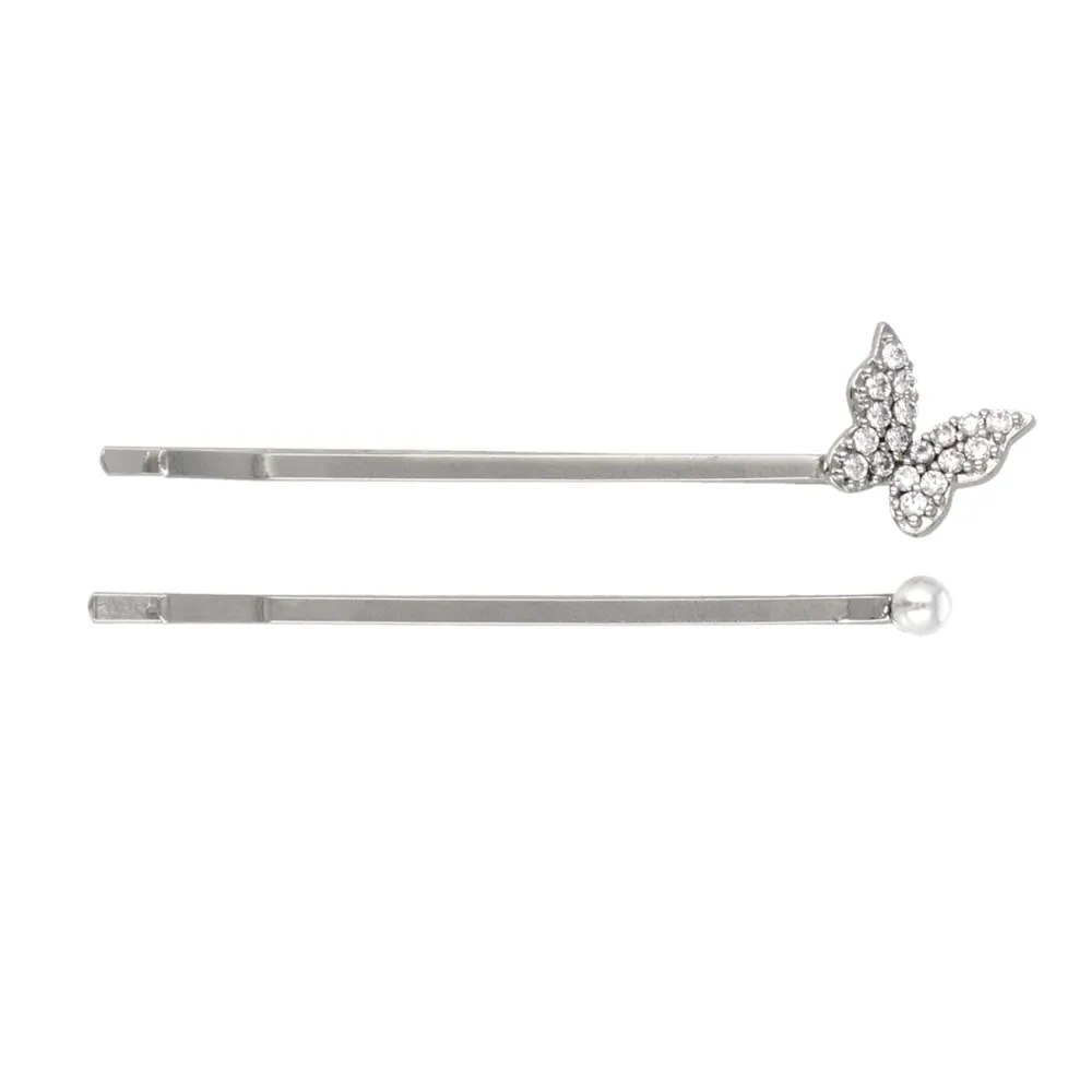 Pave Butterfly Hairpin Set