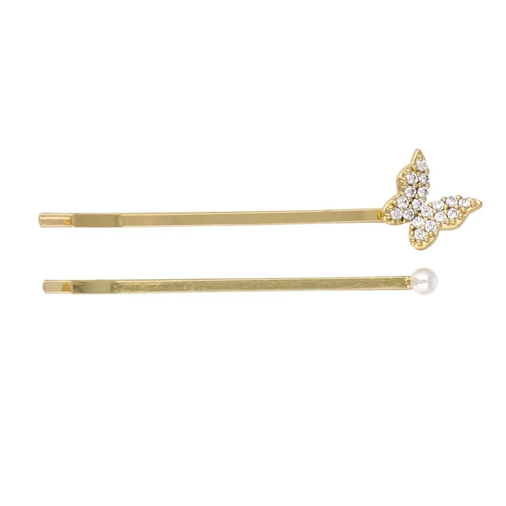 Pave Butterfly Hairpin Set