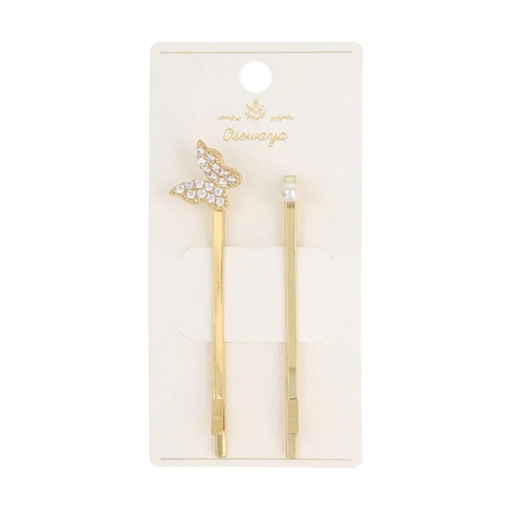 Pave Butterfly Hairpin Set