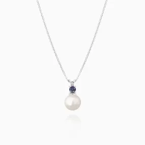 Pearl and Sapphire Pendant