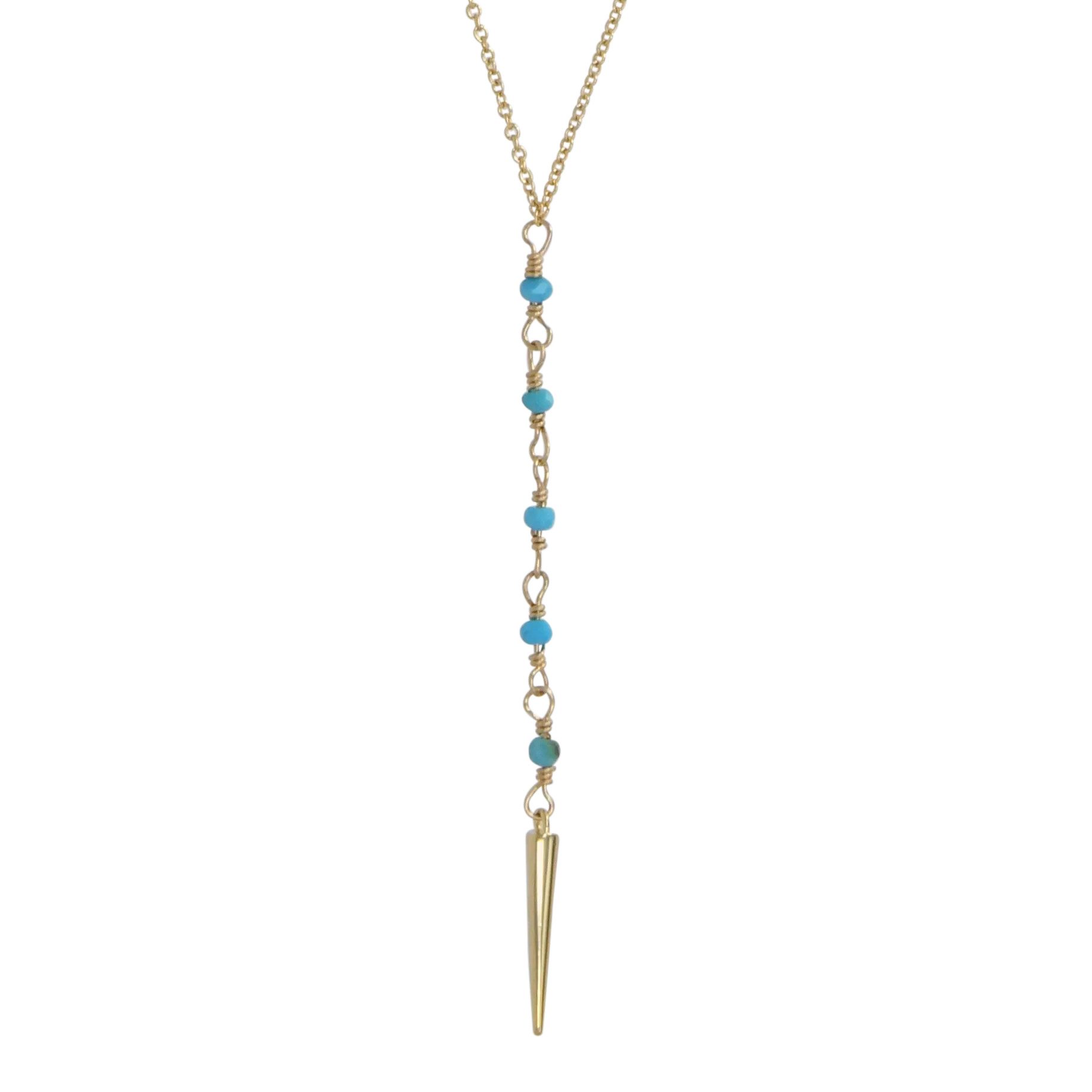 Pearl Lariat Spike Necklace