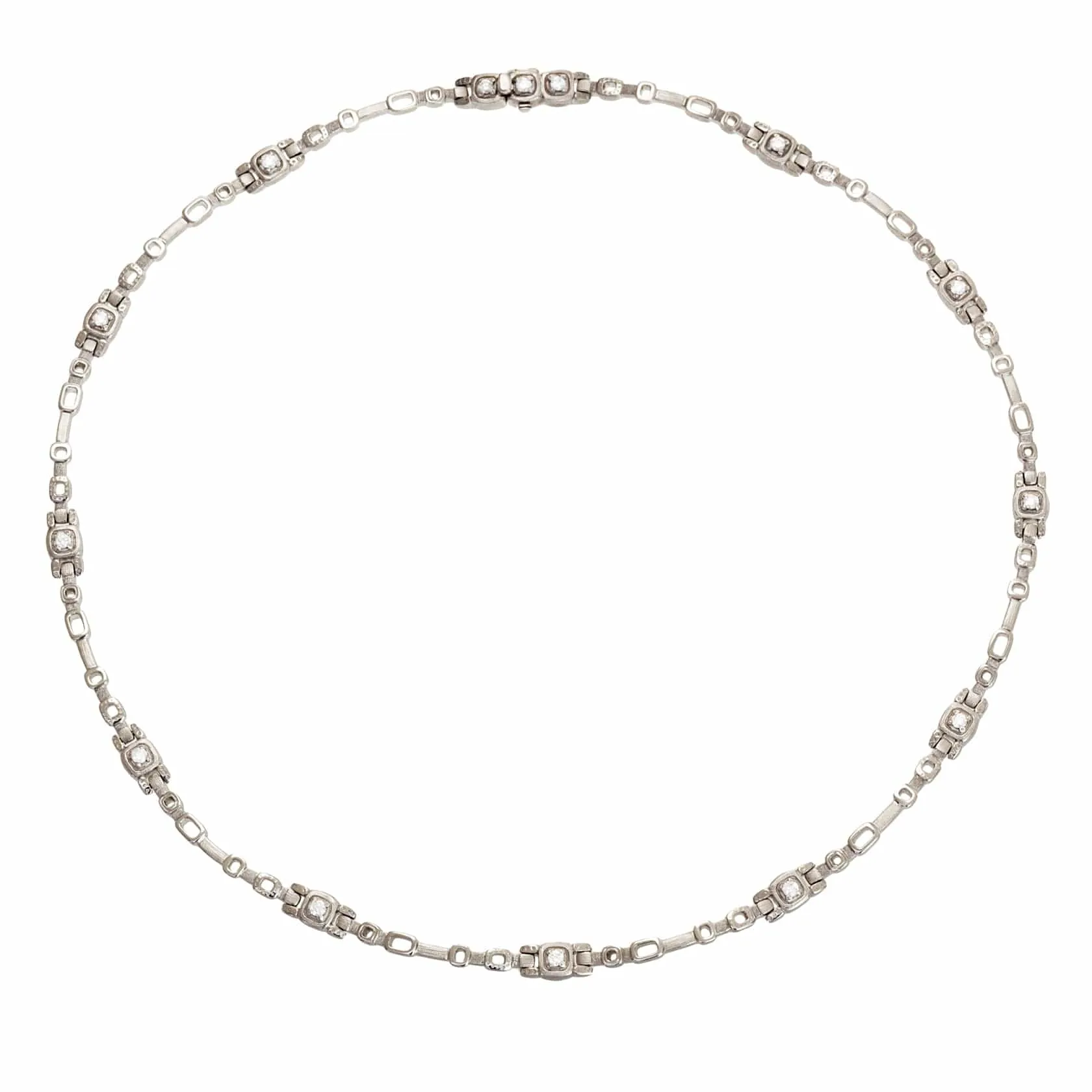 Platinum and Diamond "Path" Necklace - N-22P