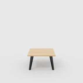 Plywood Coffee Table with Black Box Hairpin Legs - Plywood Oak - 800(w) x 800(d) x 425(h)