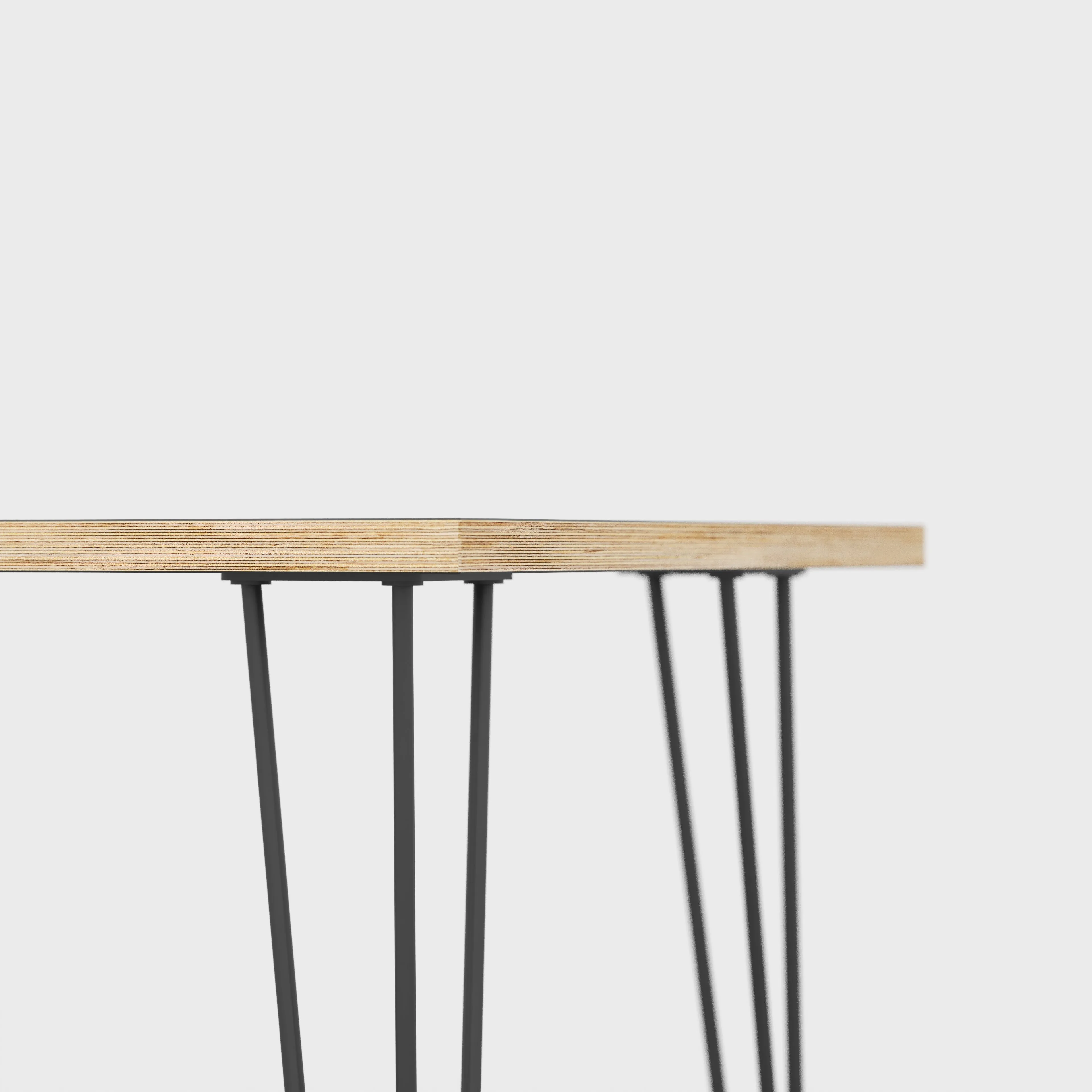 Plywood Coffee Table with Black Hairpin Legs - Formica Diamond Black - 1200(w) x 600(d) x 425(h)