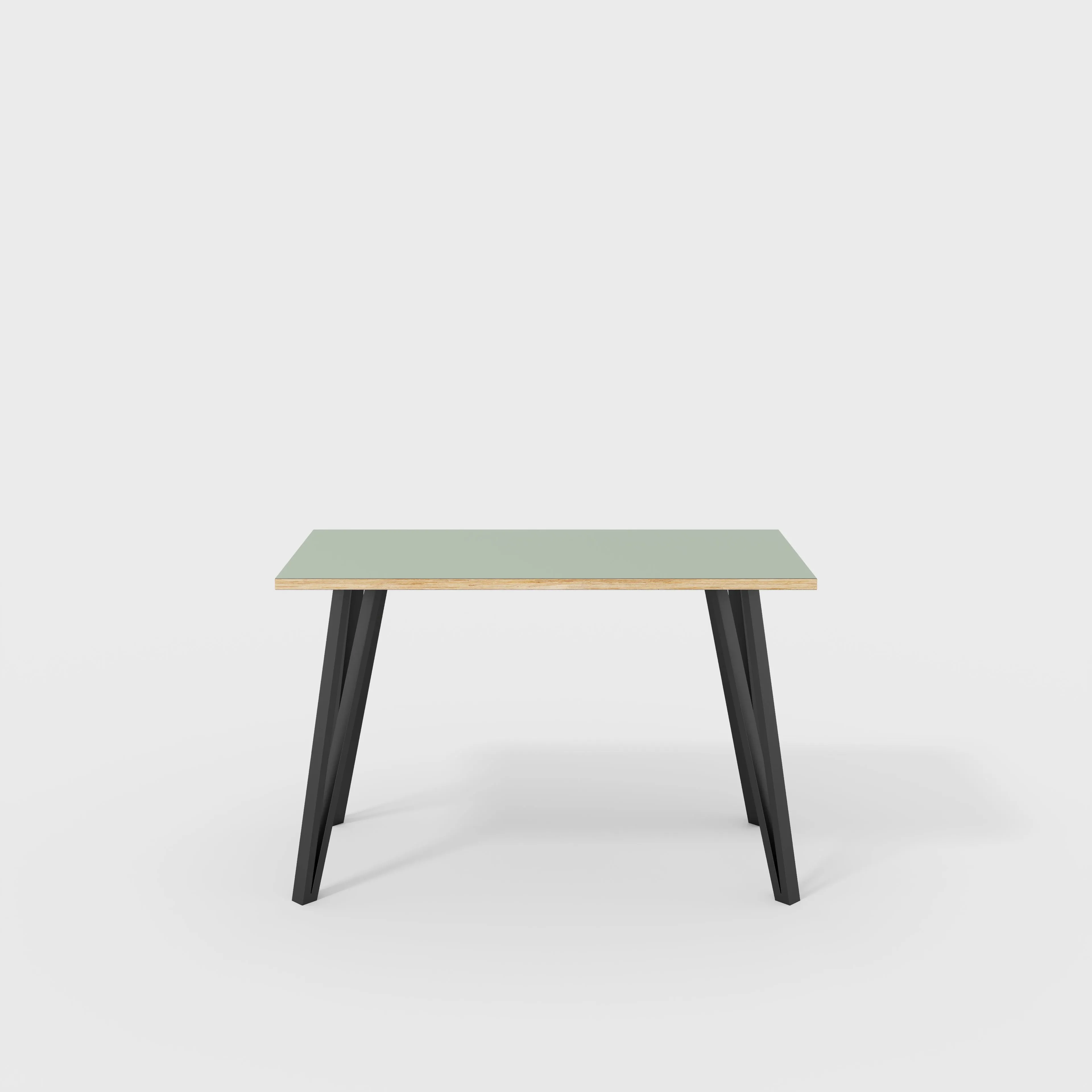 Plywood Desk with Black Box Hairpin Legs - Formica Green Slate - 1200(w) x 600(d) x 735(h)