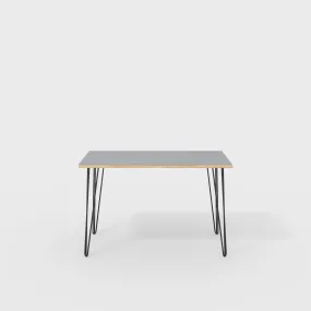 Plywood Desk with Black Hairpin Legs - Formica Tornado Grey - 1200(w) x 600(d) x 735(h)