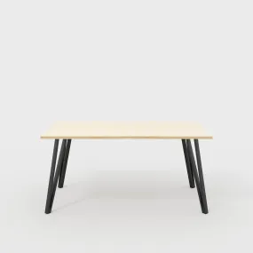 Plywood Table with Black Box Hairpin Legs - Plywood Birch - 1600(w) x 800(d) x 735(h)