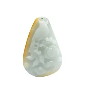 Pretty Phoenix Peony Jade Fortune Pendant