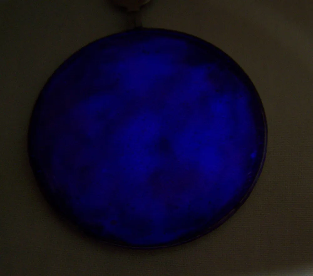 Purple Nebula Vintage Painted Glass Lens Glow in the Dark Pendant