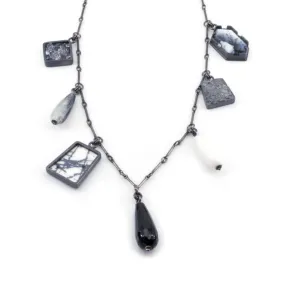 Quartz, White Jade, and Onyx Necklace by Sherri Pelican